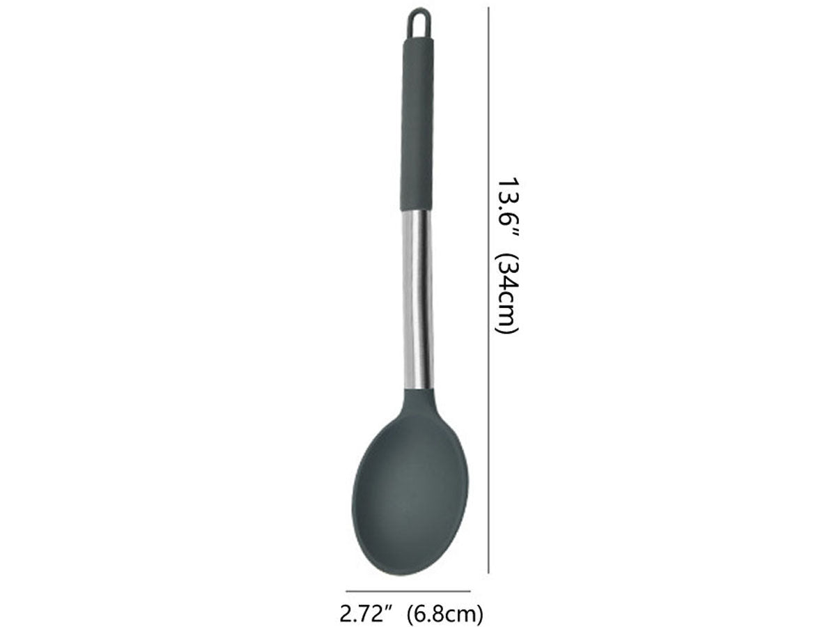 Webake Stainless Steel Handle Silicone Kitchen Spoon Utensil
