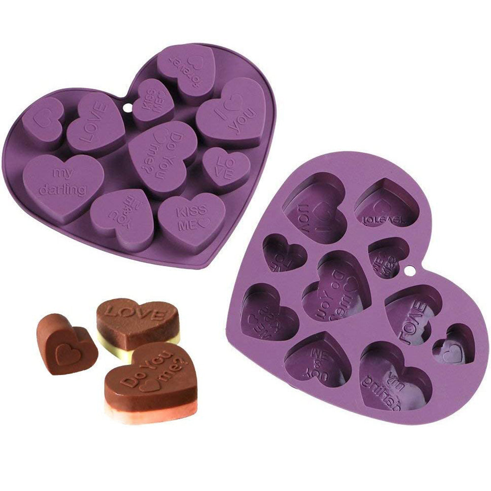 Webake silicone chocolate heart mold for Wedding and valentine (Pack o