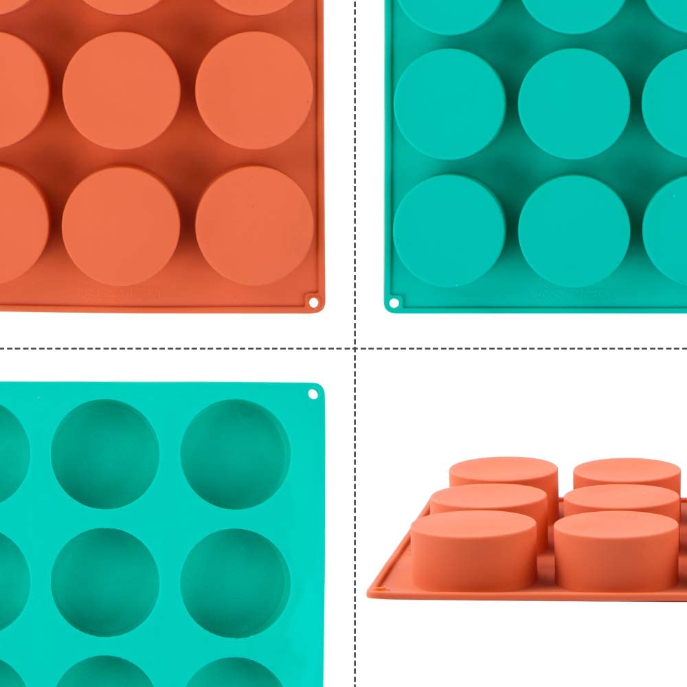 Webake silicone baking round cylinder candy jello cake mini soap candy chocolate molds,Pack of 2