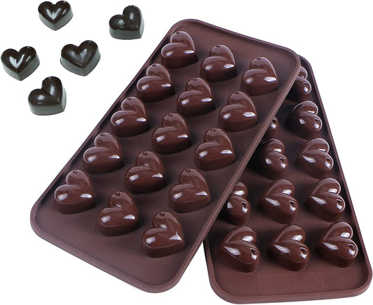 Webake silicone 8.5 inch heart shaped chocolate mold for toffee Valentine (2 pack)