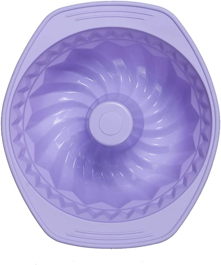 Webake violet silicone non-stick kugelhopf pan 9 inch fluted tube cake mold