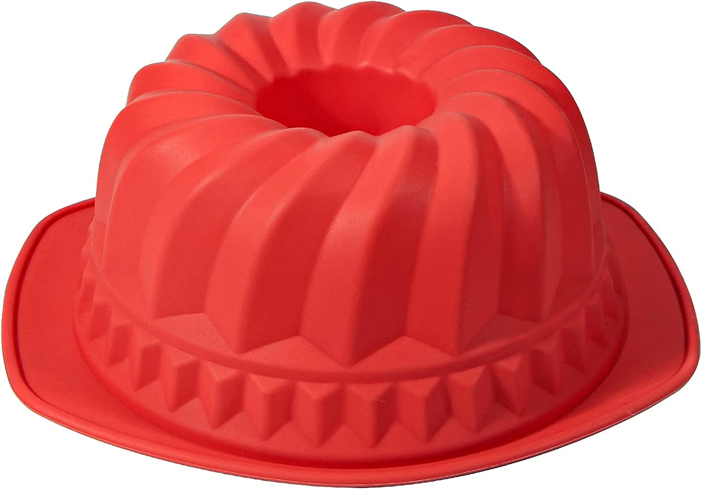 Webake red 9 inch silicone bundt cake mold non stick fluted pan