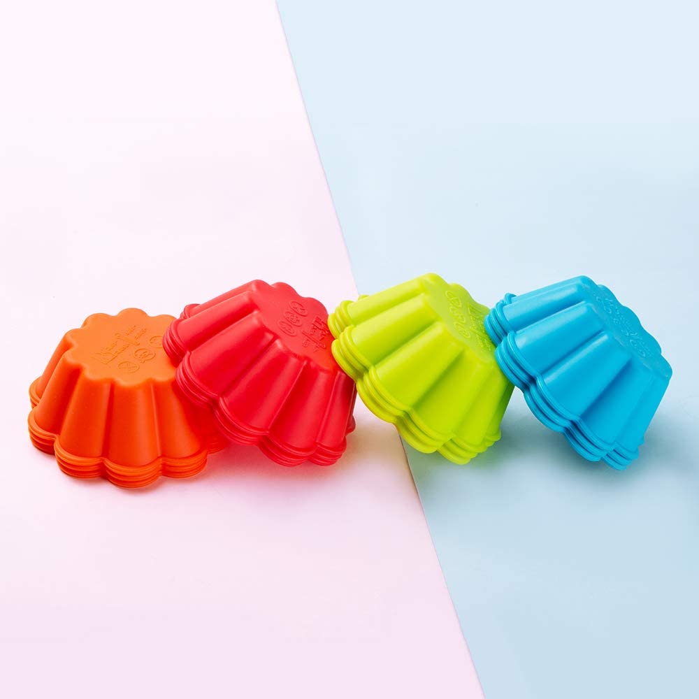 Webake Silicone Baking Cups Cupcake Liners Muffin Tin, 3 Inch Brioche Molds Pack of 12
