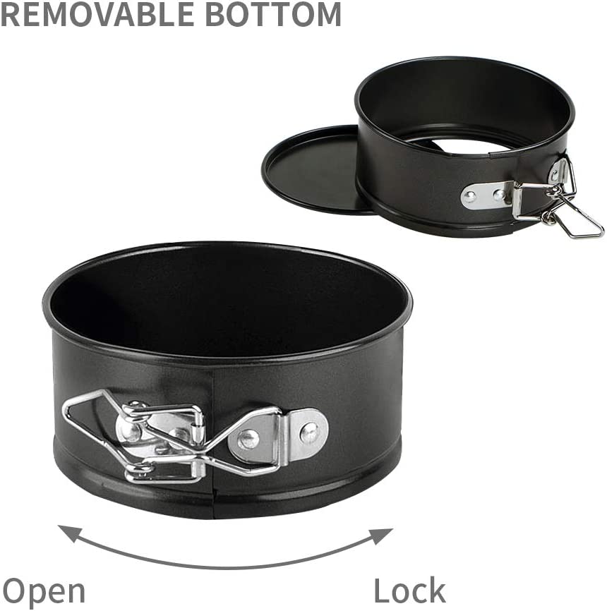 Webake 4.3 inch mini Cheesecake removable bottom deep round springform cake pan,set of 2