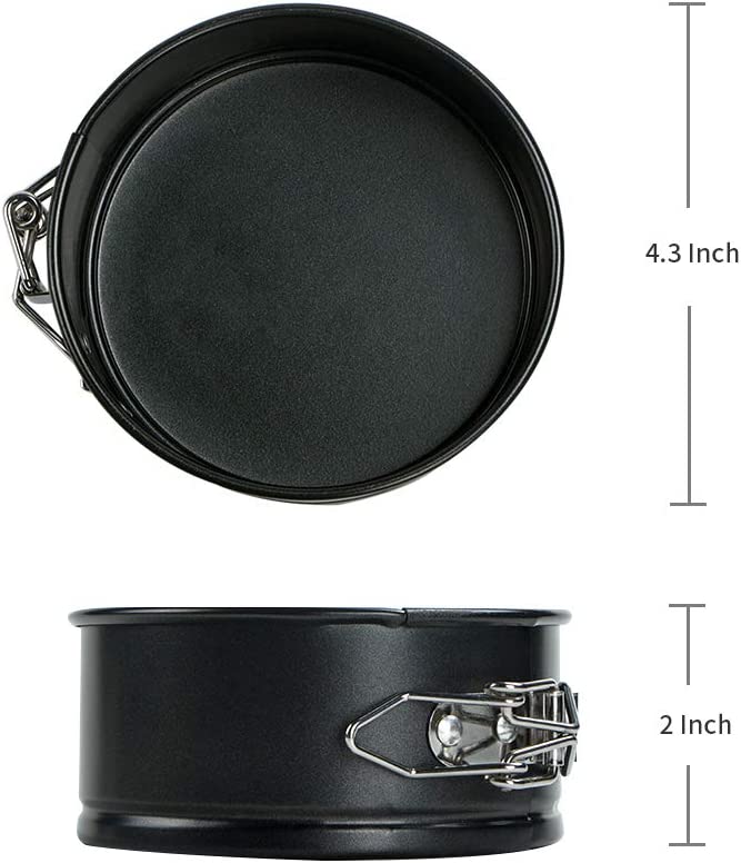 Webake 4.3 inch mini Cheesecake removable bottom deep round springform cake pan,set of 2