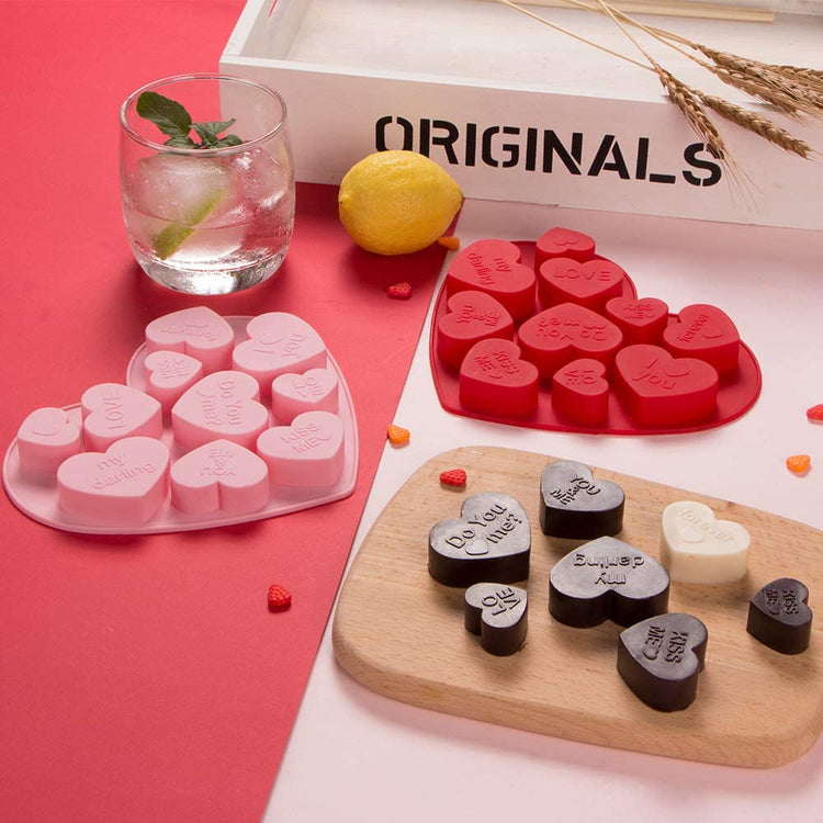 CAKETIME Candy Molds Silicone Chocolate Molds - Silicone Molds Including Cactus, Flamingo, Coconut Tree & Cherry for Making Candy, Chocolate, Fruit Snack, Pack