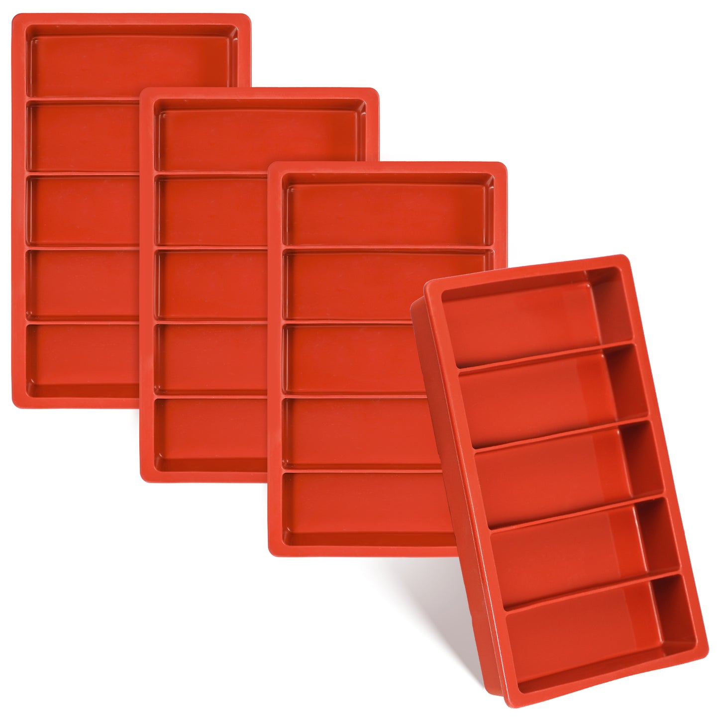 Webake Silicone Ice Cube Trays for Water Bottles Ice Cube Mold 20 Cavity, Easy Release Long Ice Cube Sticks For Soda, Sport Drinks, Pack of 4