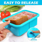 Silicone Freezer Container with Lid, Food Storage Container, 2 Cup Tray for Soup Sauce Meal Prep, BPA Free - Blue