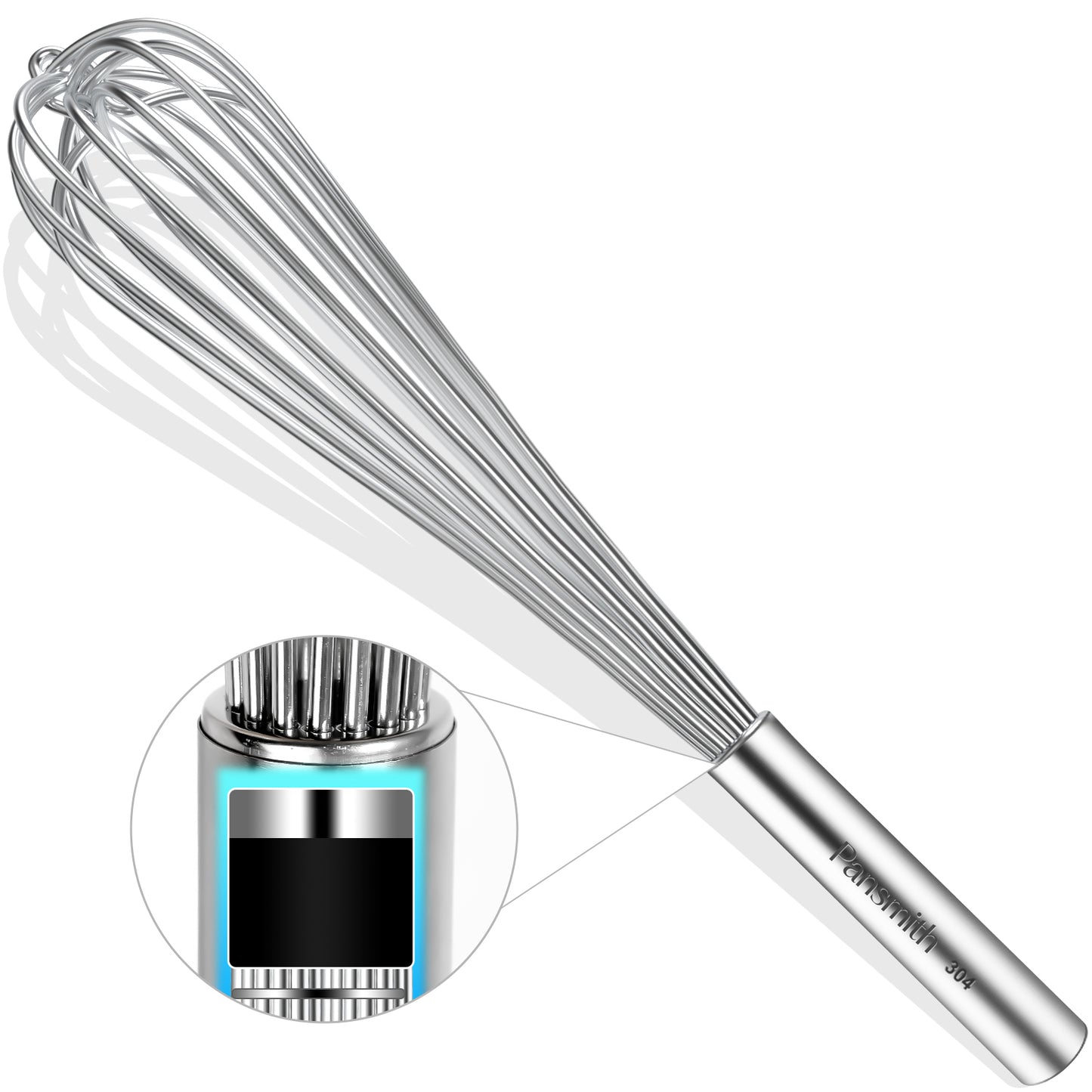 Commercial Whisk Heavy Duty 17in Large Whisk, 304 Stainless Steel Whisks for Mixing, Beating, Blending, Professional Kitchen Tools