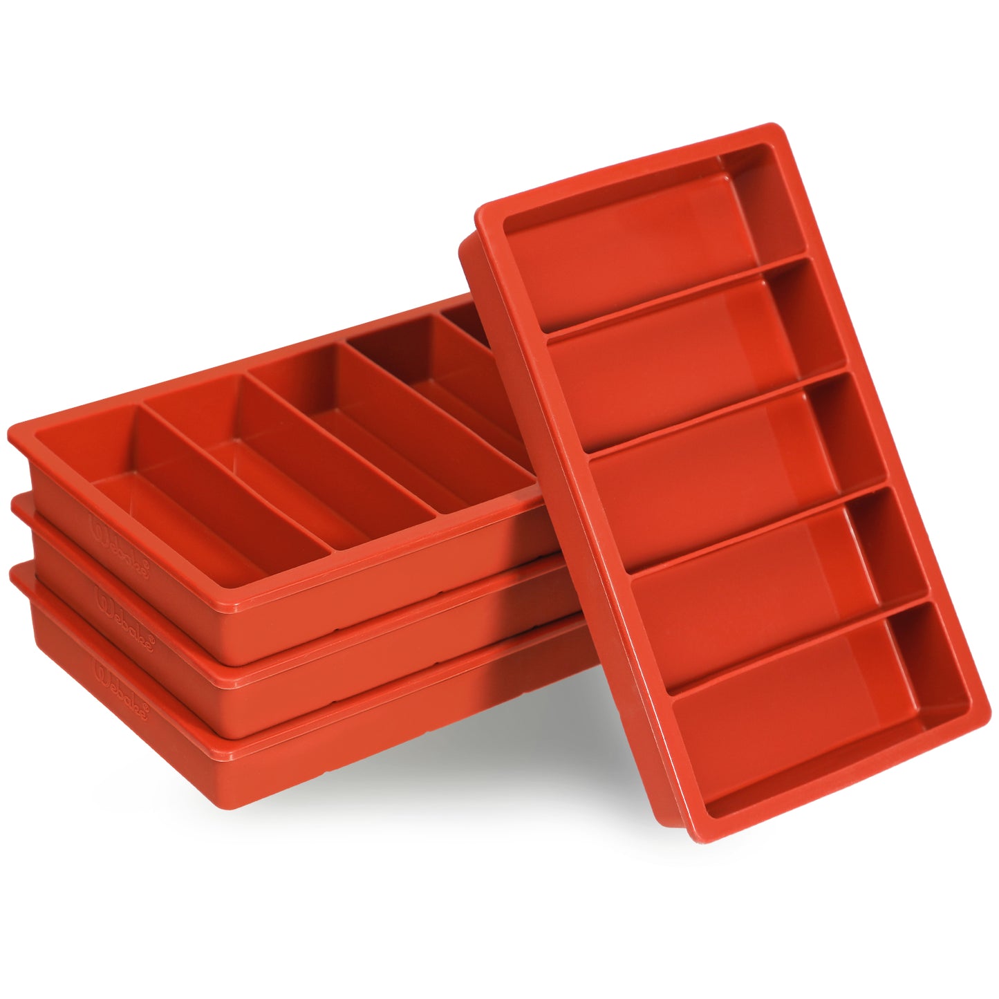 Webake Silicone Ice Cube Trays for Water Bottles Ice Cube Mold 20 Cavity, Easy Release Long Ice Cube Sticks For Soda, Sport Drinks, Pack of 4