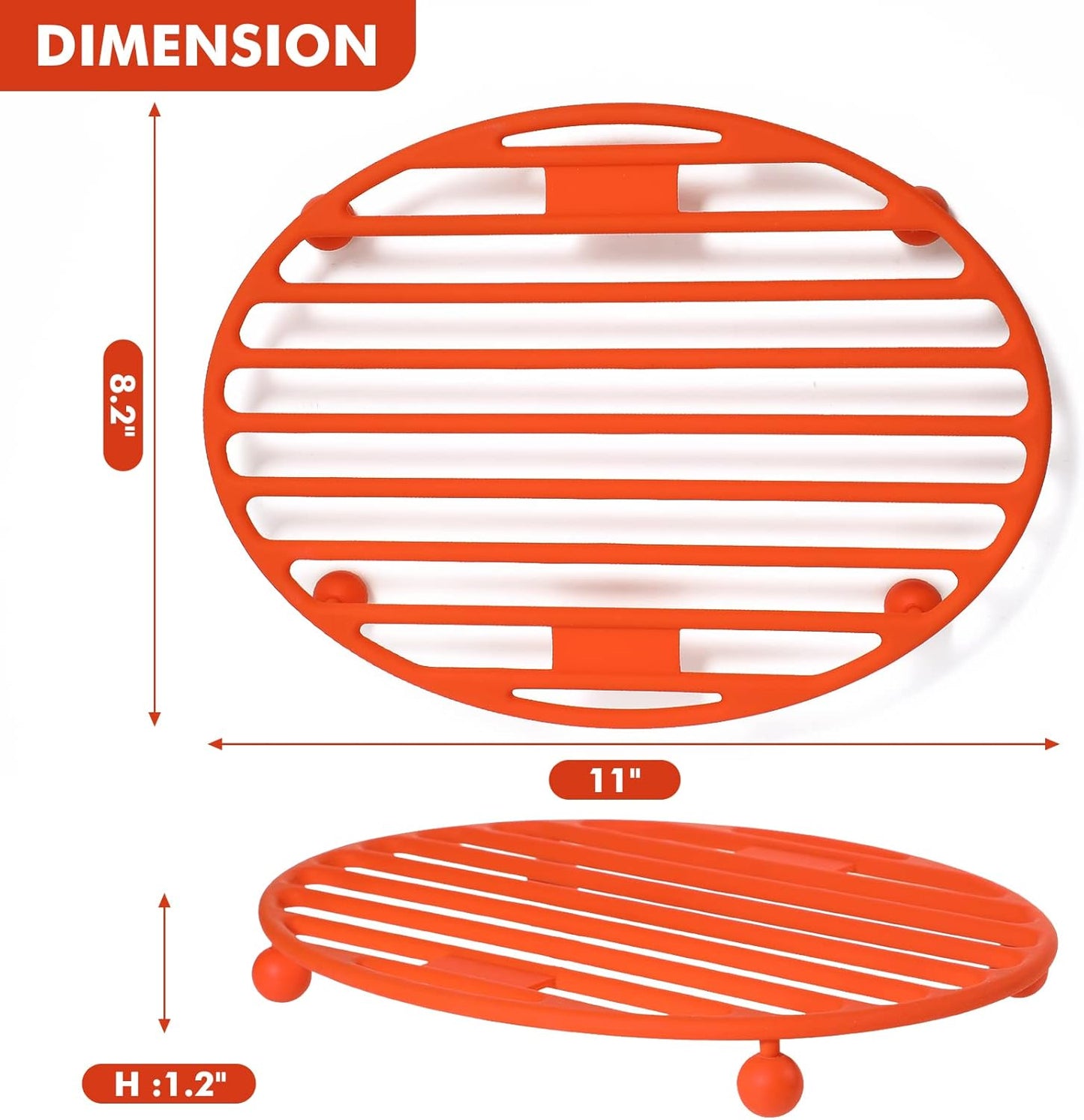 Roasting Rack Oval Silicone 11x8 Inches Cooling Drying Rack Kitchen Cooking Rack for Baking Roasting Pan, Heat-Resistant Silicone Trivet