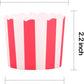 50pcs Full Size 6oz Paper Baking Cups Red Cupcake Liners Paper Snack Cups for Popcorn Cupcake Muffin Case Cupcake Bath Bomb, for Movie Party Decorations Set of 50 (Red Stripe)