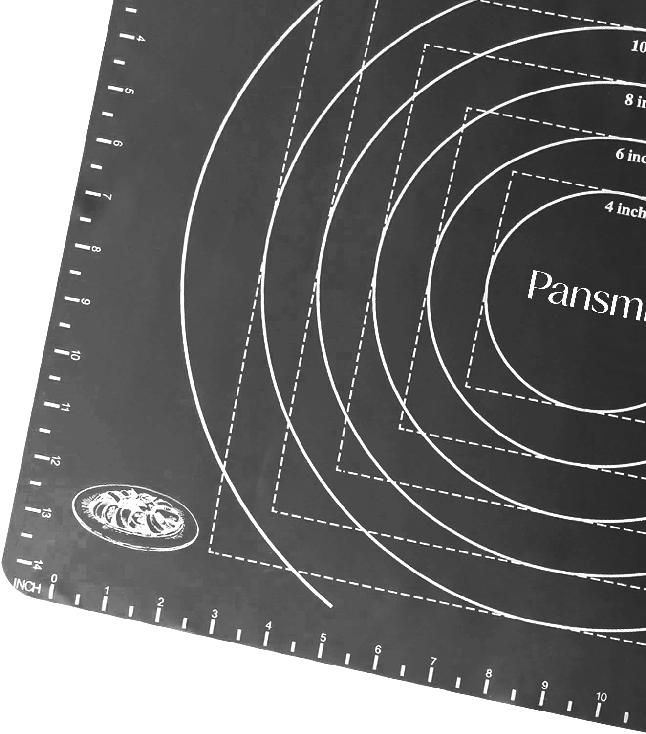 19.6 X 15.7 Inch Silicone Pastry Mat Baking Mat Rolling Dough with Measurements - Black