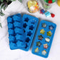 Silicone Ice Cube Trays Star Shaped Ice Cube Molds for Whiskey and Cocktails, Easy Release Jelly Crayon Mold Pack of 3 Blue