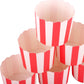 50pcs Full Size 6oz Paper Baking Cups Red Cupcake Liners Paper Snack Cups for Popcorn Cupcake Muffin Case Cupcake Bath Bomb, for Movie Party Decorations Set of 50 (Red Stripe)
