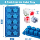 Silicone Ice Cube Trays Star Shaped Ice Cube Molds for Whiskey and Cocktails, Easy Release Jelly Crayon Mold Pack of 3 Blue