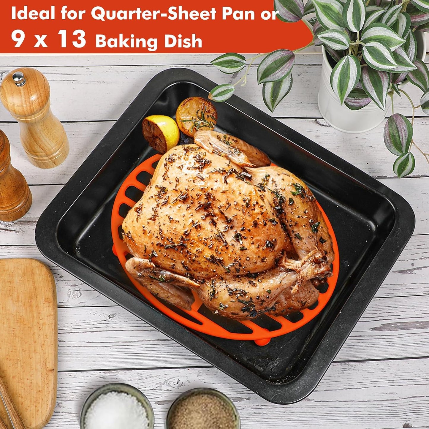 Roasting Rack Oval Silicone 11x8 Inches Cooling Drying Rack Kitchen Cooking Rack for Baking Roasting Pan, Heat-Resistant Silicone Trivet
