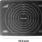 19.6 X 15.7 Inch Silicone Pastry Mat Baking Mat Rolling Dough with Measurements - Black