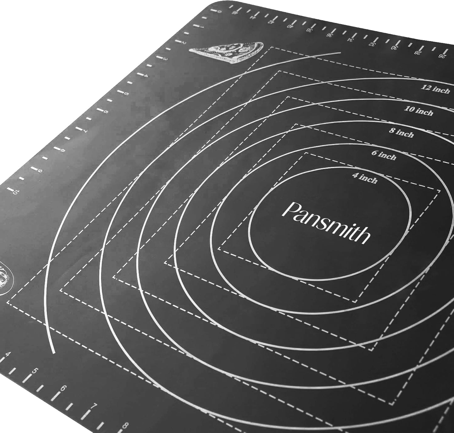 19.6 X 15.7 Inch Silicone Pastry Mat Baking Mat Rolling Dough with Measurements - Black