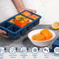 Webake 1/2 Cup Silicone Freezer Tray with Lids, 8-Grid Square Ice Cube Mold, Ideal for Prep & Portion, Large Ice Cube, Storage Soup, Snack, Broth, Leftovers, Pack of 2
