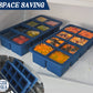 Webake 1/2 Cup Silicone Freezer Tray with Lids, 8-Grid Square Ice Cube Mold, Ideal for Prep & Portion, Large Ice Cube, Storage Soup, Snack, Broth, Leftovers, Pack of 2