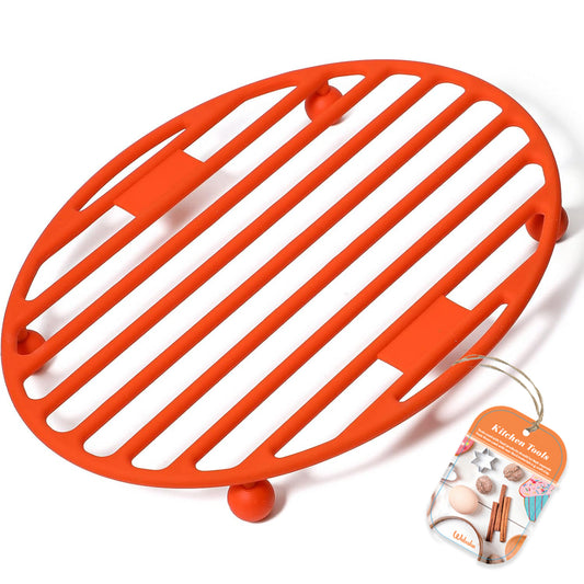 Webake Roasting Rack Oval Silicone 11x8 Inches Cooling Drying Rack Kitchen Cooking Rack for Baking Roasting Pan, Heat-Resistant Silicone Trivet