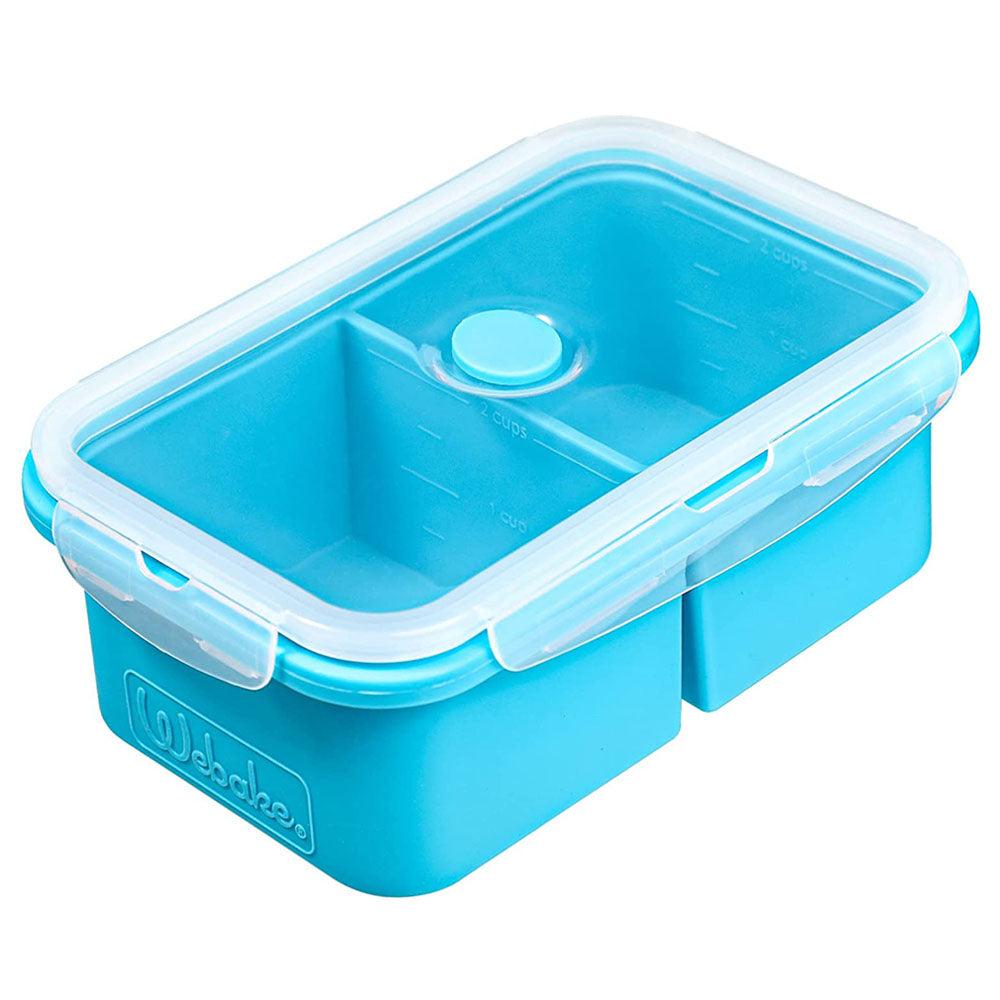 Webake 2 Cup Silicone Food Freezer Storage Container Tray with Lid