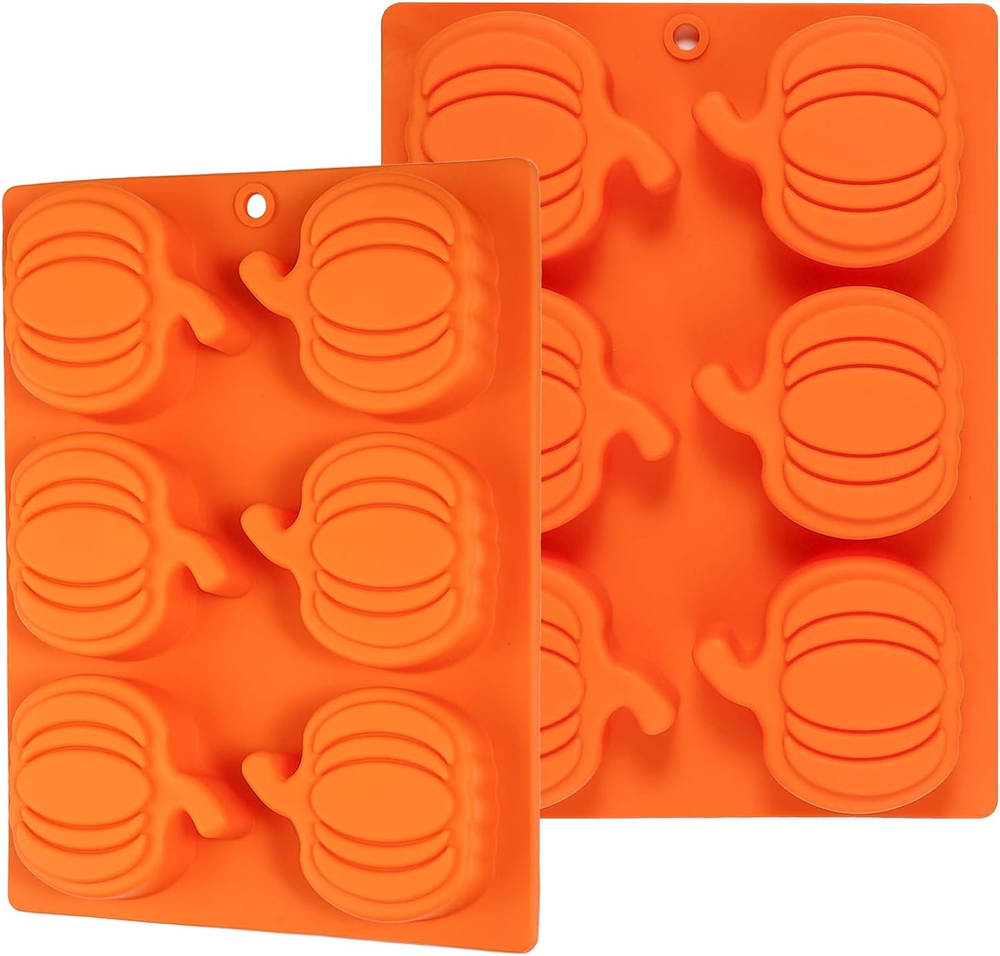 Webake Silicone 6-Cavity Pumpkin Cake Molds for Baking (2pcs)