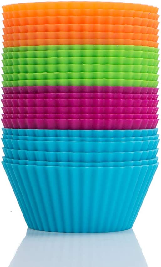 Webake Silicone Reusable Non-stick 2 3/4 Inch Cupcake Liners (Pack of 24)