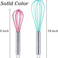 Webake 8 inch and 10 inch balloon nonstick egg beater silicone whisk with stainless steel handle,Set of 4