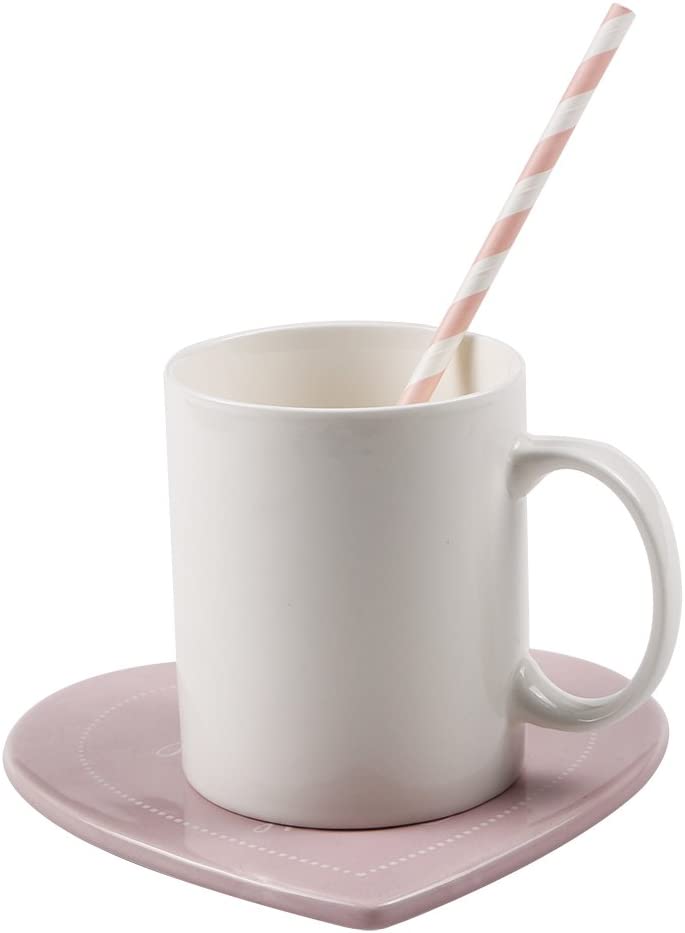 Webake 7 3/4 x 1/4 Inch Biodegradable Pastel Pink Baby Blue Brown Striped Drinking Straws (150 Pack)