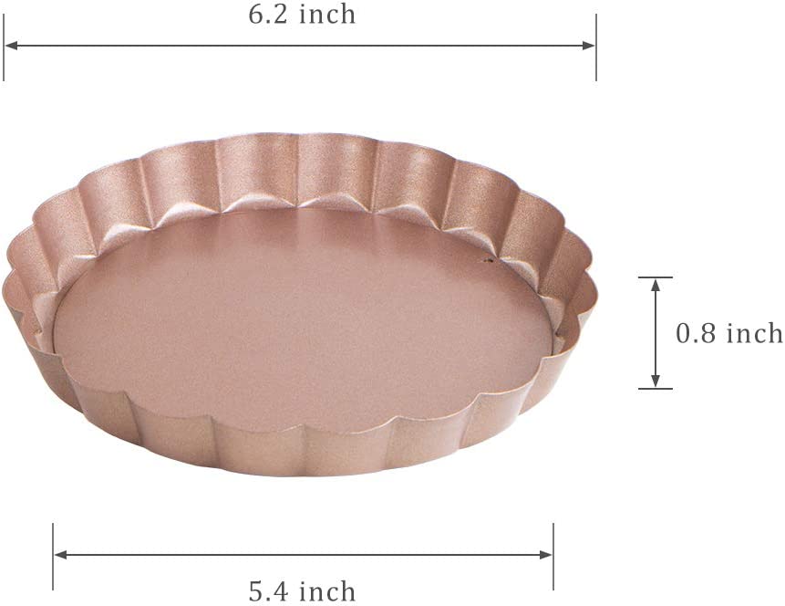 Webake 6 Inch nonstick round baking pan removable bottom mini tart molds,Pack of 2