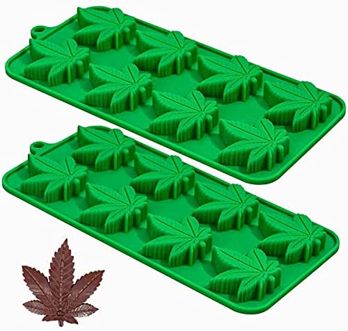 Webake Marijuana Maple Leaf Silicone Candy Molds (2 pack)