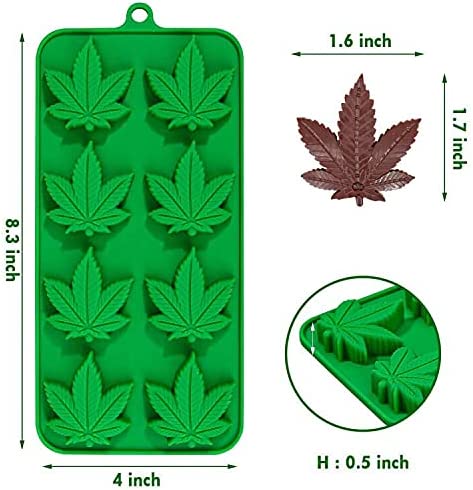 Webake Marijuana Maple Leaf Silicone Candy Molds (2 pack)