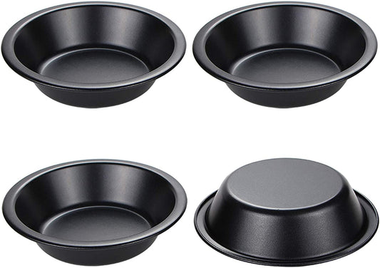 Webake Mini 5 Inch Black Nonstick Round Pie Pans (4 Pack)