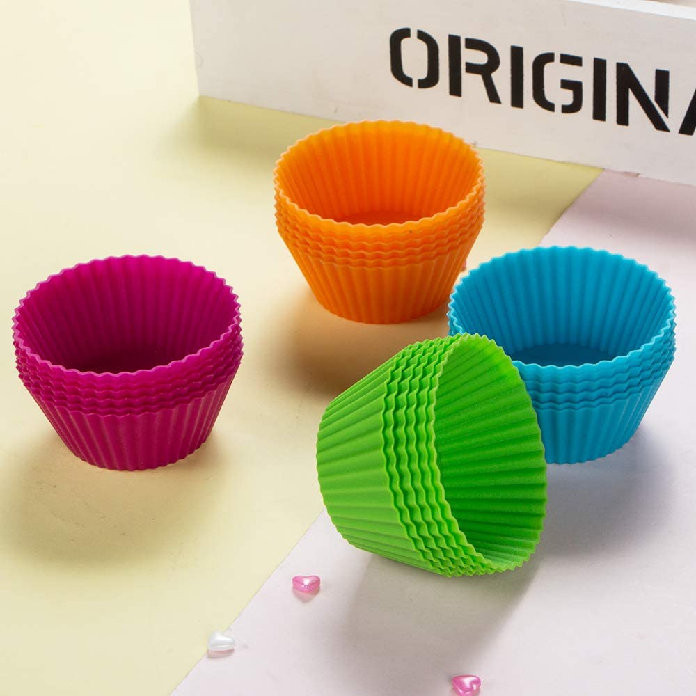 Webake Silicone Reusable Non-stick 2 3/4 Inch Cupcake Liners (Pack of 24)