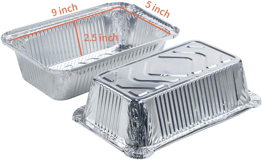 Webake 9 x 5 inch 3 Lb Aluminum Foil Tin Bread Loaf Pans (Pack of 30 with Lids)