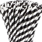 Webake 7.75x0.25 Inch Biodegradable Black and White Striped Disposable Juice Straws (144 Pack)