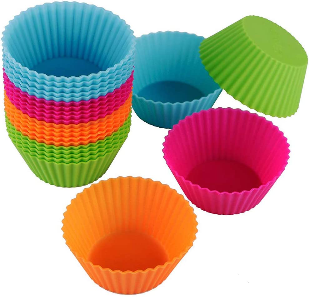 Webake Silicone Reusable Non-stick 2 3/4 Inch Cupcake Liners (Pack of 24)