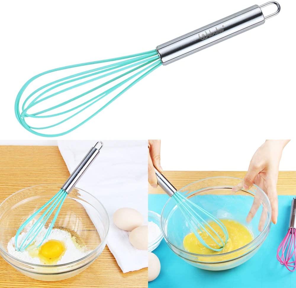 Webake 8 inch and 10 inch balloon nonstick egg beater silicone whisk w