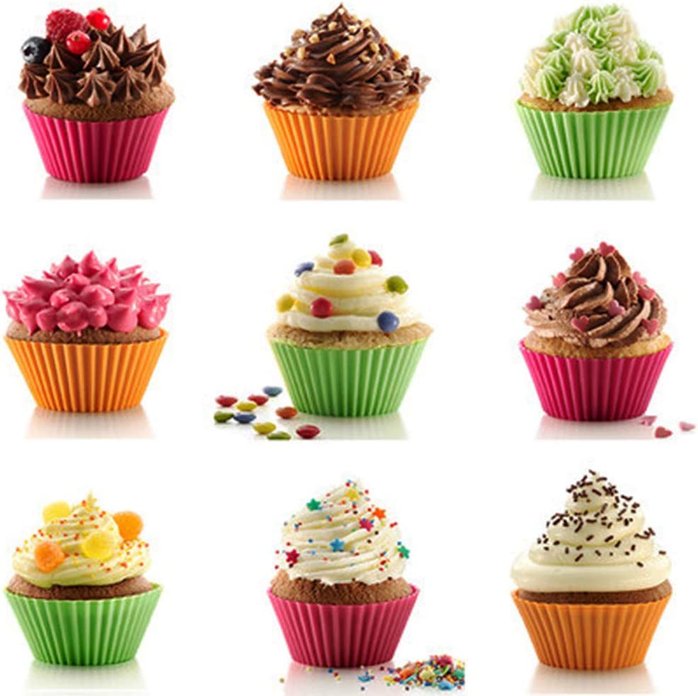 Webake Silicone Reusable Non-stick 2 3/4 Inch Cupcake Liners (Pack of 24)