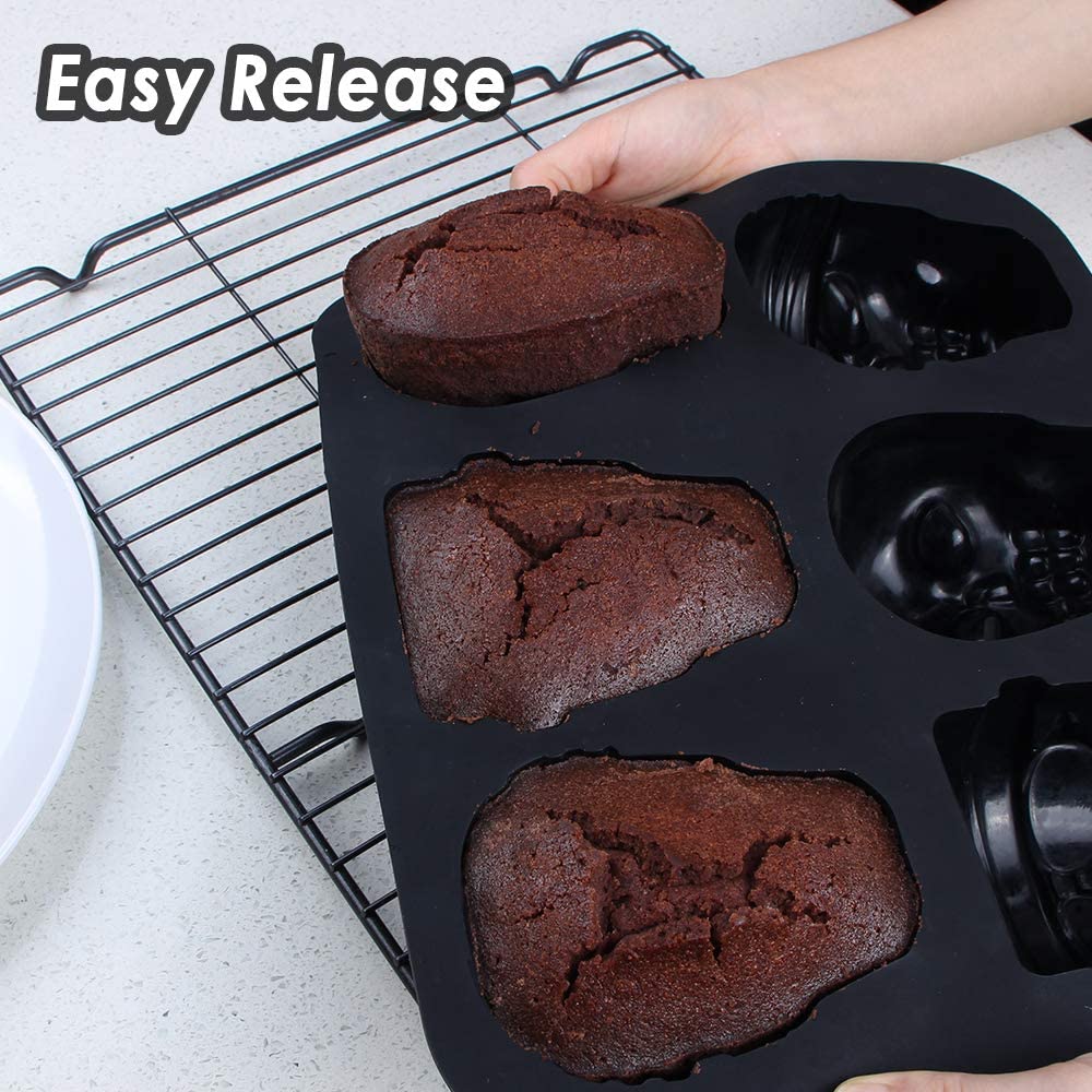 Webake Halloween Silicone Baking Skull Cake Pan