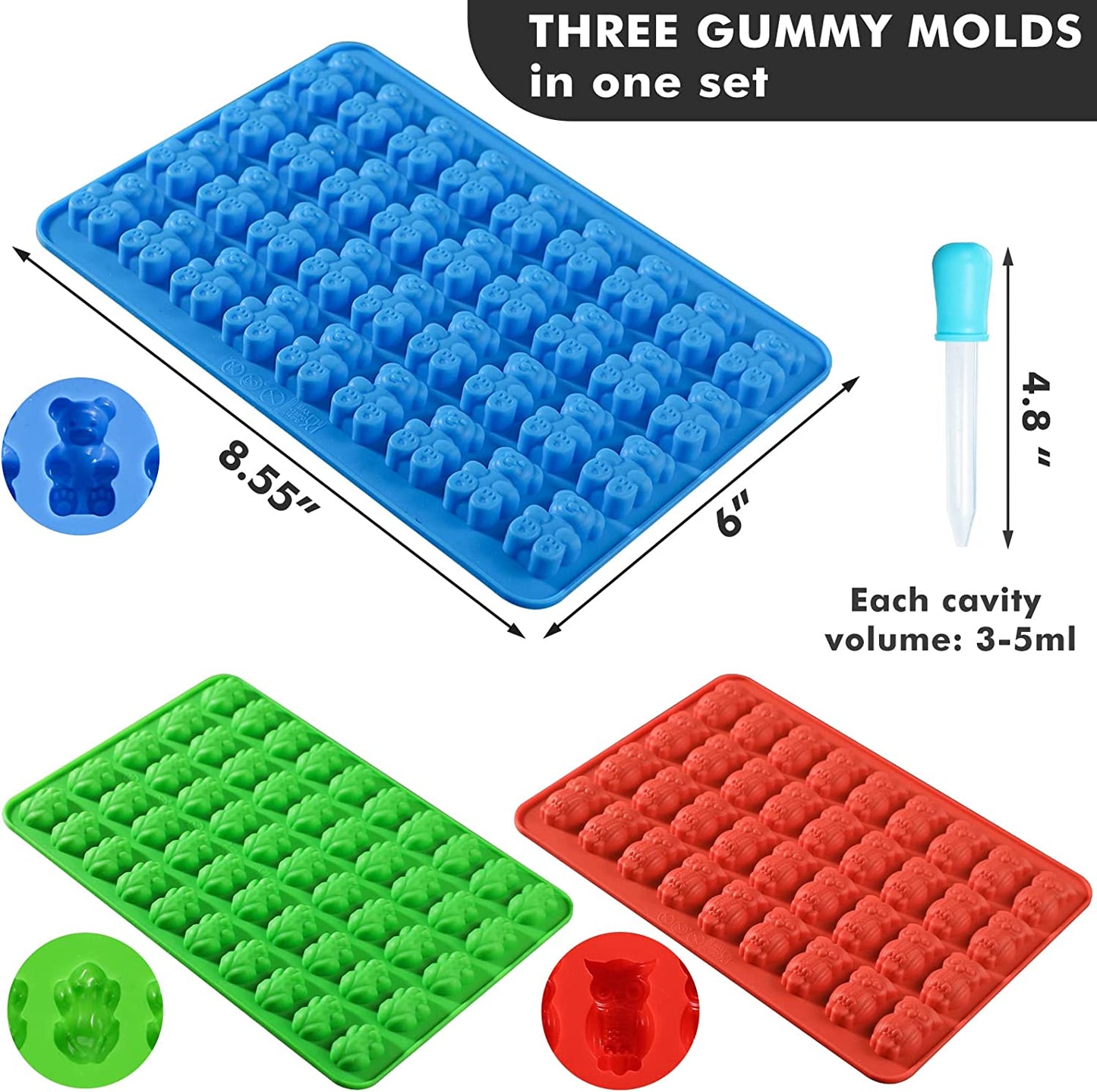 1 Pack of Silicone Gummy Bear Molds, Chocolate Molds-Make Large