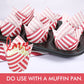 Webake Red Striped Wrappers Tulip Paper Cupcake Liners (100pcs)
