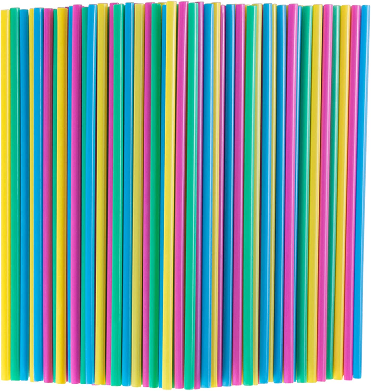 Webake Colorful Compostable 8 1/4 x 1/4 Inch Eco Friendly Disposable Drinking Straw (300 Pack