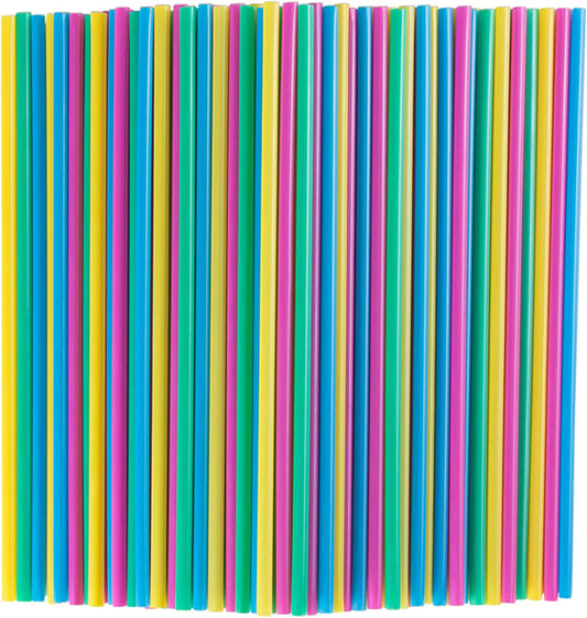 Webake Colorful Compostable 8 1/4 x 1/4 Inch Eco Friendly Disposable Drinking Straw (300 Pack