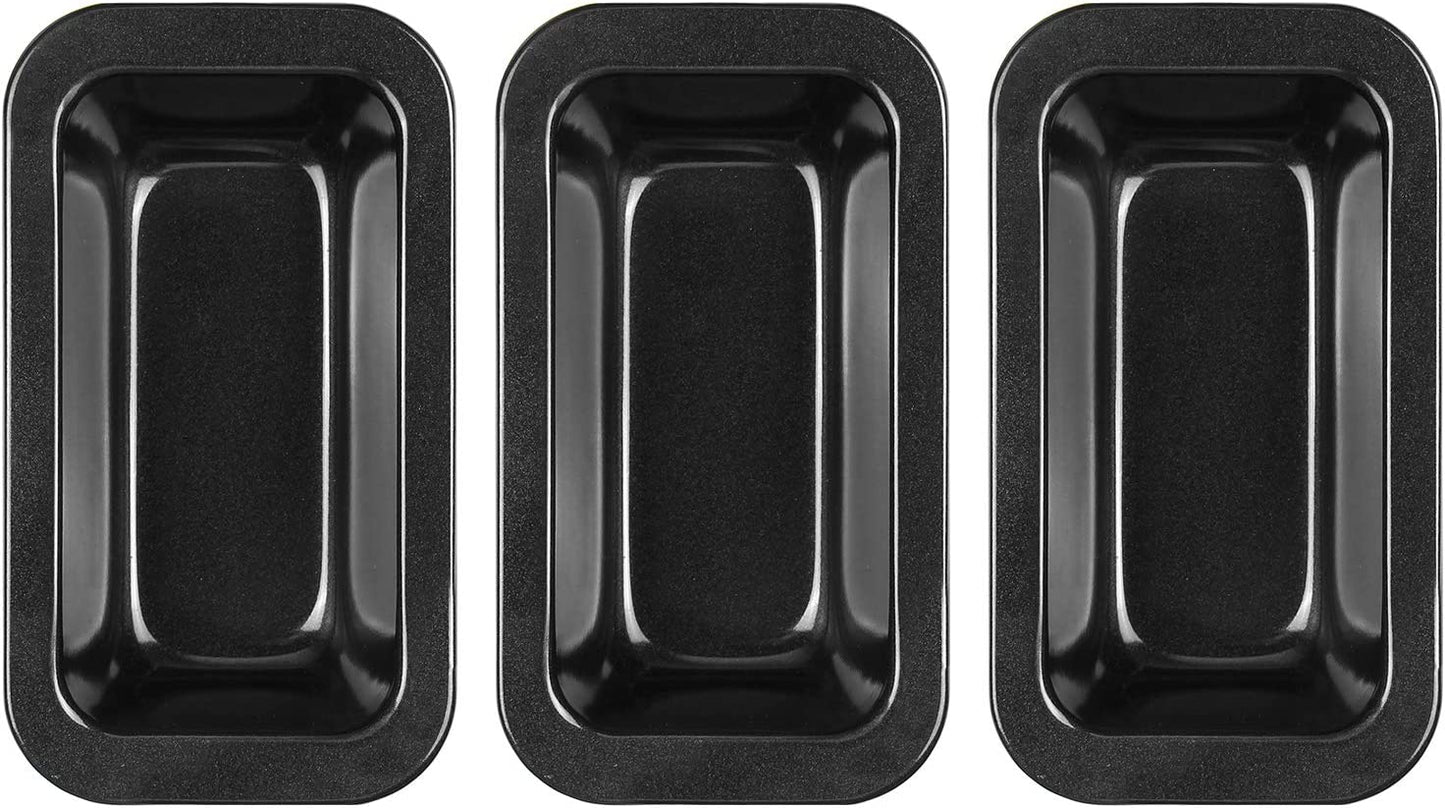 Webake 6 x 3 inch Rectangular Mini Loaf Pan (3 pcs)