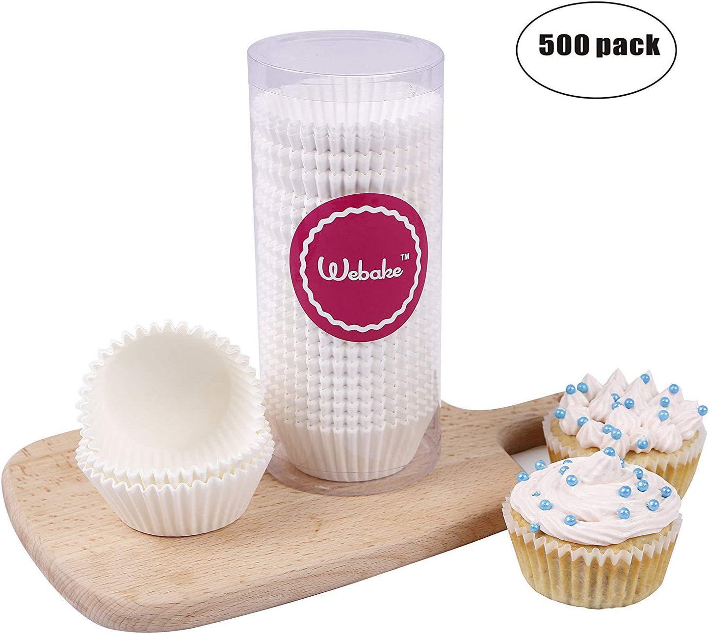 Webake White Paper 500 pcs Paper Cupcake Liners