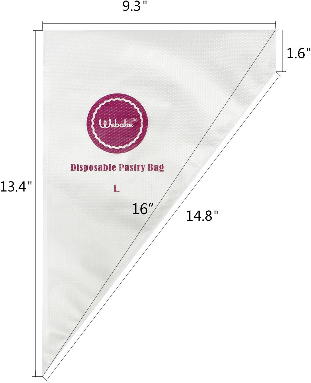 Webake 16 Inch Disposable Anti-Burst Disposable Pastry Piping Bags (10