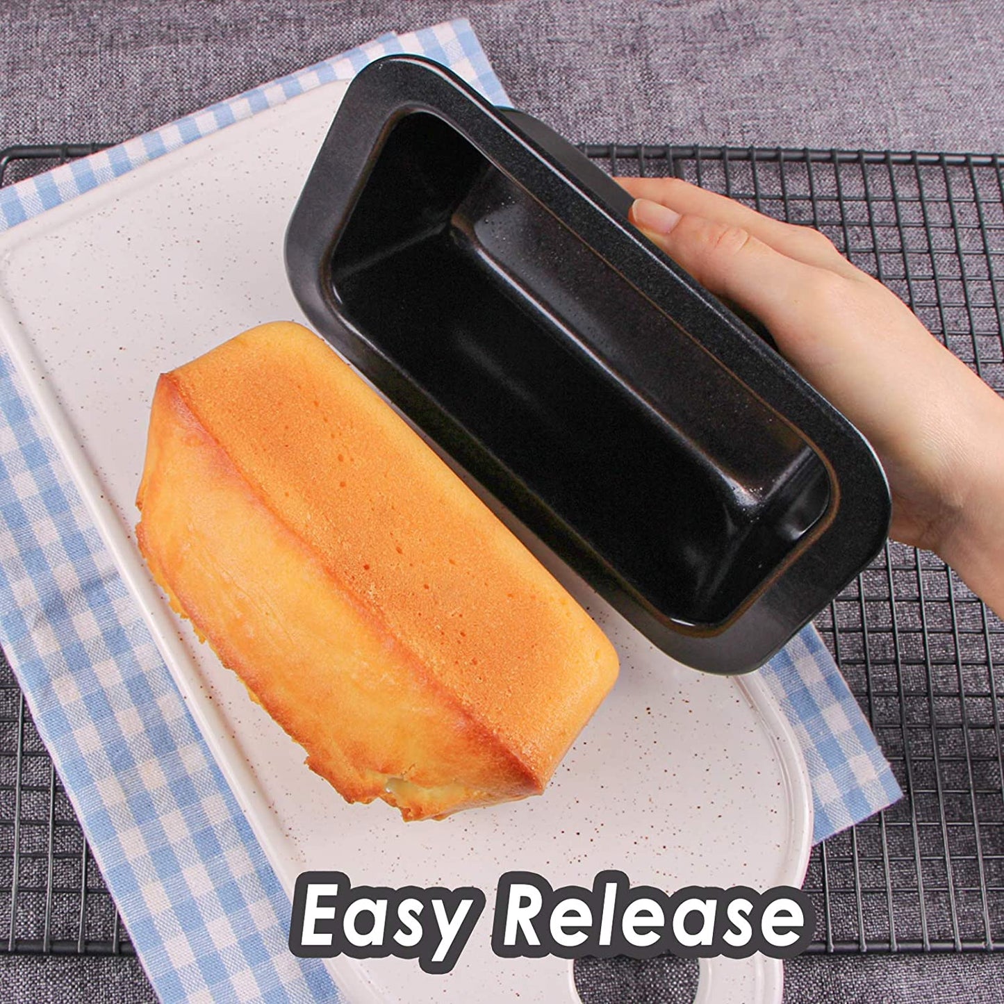 Webake 6 x 3 inch Rectangular Mini Loaf Pan (3 pcs)